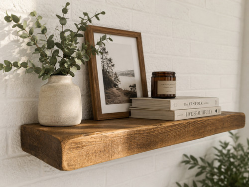 Rustic floating shelf english - rustic,