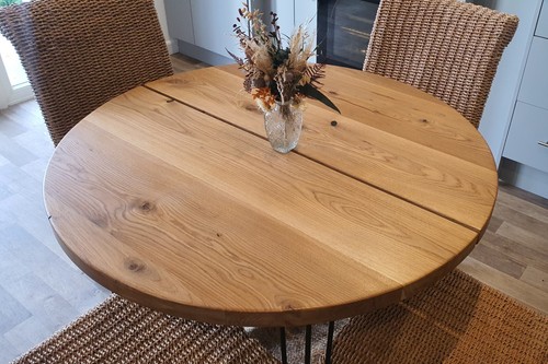 Solid oak round dining - dining, /