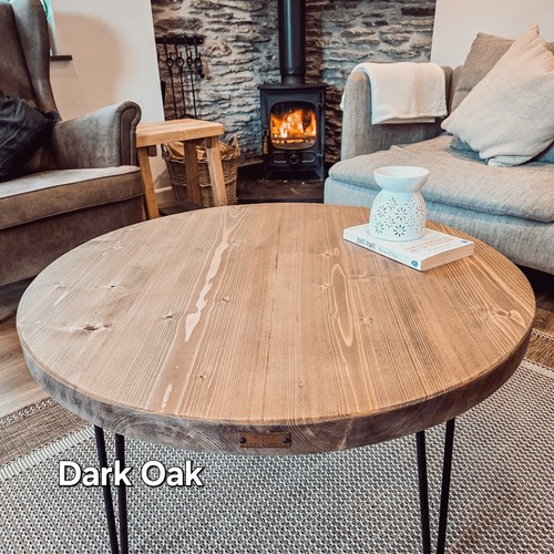 Round coffee table rustic - coffee, /