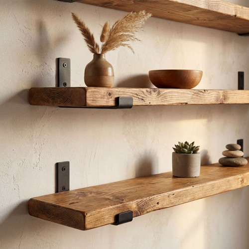 Reclaimed scaffold board shelf - scaffold,