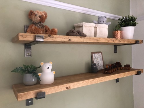 Rustic scaffold board shelving - scaffold,