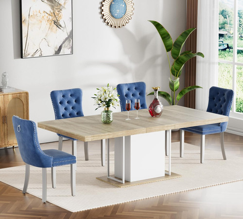 Oak wood expandable dining - oak,